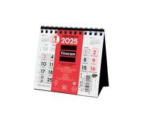 Finocam - Neutral Desktop Calendar Big Numbers 2025 Month View January 2025 - December 2025 (12 months) Spanish