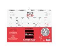 Finocam - Neutral Wall Calendar 16 Months 2025 2026 Month View September 2025 - December 2026 (16 months) Neutral Catalan