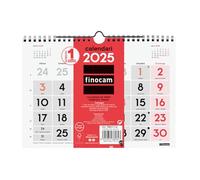 Finocam - Neutral Wall Calendar Large Numbers 2025 Month View January 2025 - December 2025 (12 months) Catalan