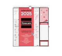 Finocam - Neutral Wall Calendar Plus 2025 Month View January 2025 - December 2025 (12 months) Spanish