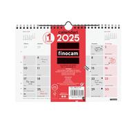 Finocam - Neutral Wall Calendar to Write 2025 Month View January 2025 - December 2025 (12 months) Catalan