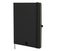 FINOCAM - Nexo Notebook Hard Cover Plain Black | Large Notebook with Micro-Perforated Pages | Pocket and Pen Holder | 72 Pages, Ideal for Writing and Drawing