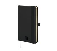 FINOCAM - Nexo Notebook Hard Cover Plain Black| Small Notebook with Micro-Perforated Pages | Pocket and Pen Holder | 72 Pages, Ideal for Writing and Drawing