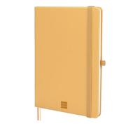 FINOCAM - Nexo Notebook Hard Cover Plain Camel | A5 Notebook with Micro-Perforated Pages | Pocket and Pen Holder | 72 Pages, Ideal for Writing and Drawing