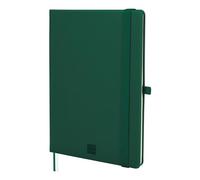 FINOCAM - Nexo Notebook Hard Cover Plain Dark Green | A5 Notebook with Micro-Perforated Pages | Pocket and Pen Holder | 72 Pages, Ideal for Writing and Drawing