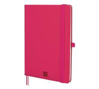 FINOCAM - Nexo Notebook Hard Cover Plain Fuchsia | A5 Notebook with Micro-Perforated Pages | Pocket and Pen Holder | 72 Pages, Ideal for Writing and Drawing