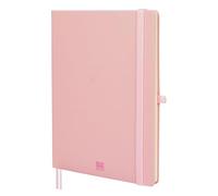 FINOCAM - Nexo Notebook Hard Cover Plain Pink | Large Notebook with Micro-Perforated Pages | Pocket and Pen Holder | 72 Pages, Ideal for Writing and Drawing