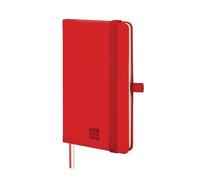 FINOCAM - Nexo Notebook Hard Cover Plain Red| Small Notebook with Micro-Perforated Pages | Pocket and Pen Holder | 72 Pages, Ideal for Writing and Drawing