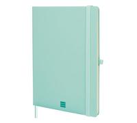 FINOCAM - Nexo Notebook Hard Cover Plain Turquoise | Large Notebook with Micro-Perforated Pages | Pocket and Pen Holder | 72 Pages, Ideal for Writing and Drawing