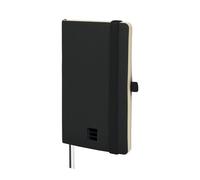 FINOCAM - Nexo Notebook Soft Cover Dotted Black | Small Notebook with Micro-Perforated Pages | Pocket and Pen Holder | 72 Pages, Ideal as a Bullet Journal