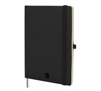 FINOCAM - Nexo Notebook Soft Cover Horizontal Ruled Black | A5 Notebook with Micro-Perforated Pages | Pocket and Pen Holder | 72 Pages, Ideal for Taking Notes and Writing