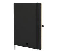 FINOCAM - Nexo Notebook Soft Cover Horizontal Ruled Black | Small Notebook with Micro-Perforated Pages | Pocket and Pen Holder | 72 Pages, Ideal for Writing