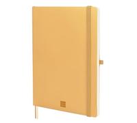 FINOCAM - Nexo Notebook Soft Cover Plain Camel | Large Notebook with Micro-Perforated Pages | Pocket and Pen Holder | 72 Pages, Ideal for Writing and Drawing