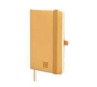 FINOCAM - Nexo Notebook Soft Cover Plain Camel | Small Notebook with Micro-Perforated Pages | Pocket and Pen Holder | 72 Pages, Ideal for Writing and Drawing