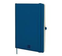 FINOCAM - Nexo Notebook Soft Cover Plain Navy Blue | A5 Notebook with Micro-Perforated Pages | Pocket and Pen Holder | 72 Pages, Ideal for Writing and Drawing