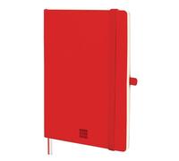 FINOCAM - Nexo Notebook Soft Cover Plain Red | A5 Notebook with Micro-Perforated Pages | Pocket and Pen Holder | 72 Pages, Ideal for Writing and Drawing