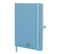 FINOCAM - Nexo Notebook Soft Cover Plain Sky Blue | A5 Notebook with Micro-Perforated Pages | Pocket and Pen Holder | 72 Pages, Ideal for Writing and Drawing