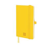 FINOCAM - Nexo Notebook Soft Cover Plain Yellow | Small Notebook with Micro-Perforated Pages | Pocket and Pen Holder | 72 Pages, Ideal for Writing and Drawing