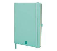 FINOCAM - Nexo Notebook with Hard Cover Horizontal Ruled Turquoise | A5 Notebook with Micro-Perforated Pages | Pocket and Pen Holder | 72 Pages, Ideal for Taking Notes and Writing