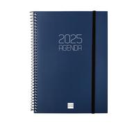 Finocam - Opaque Spiral Diary 2025 Horizontal Layout Week January 2025 - December 2025 (12 months) Italian Blue