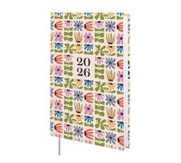 Finocam - Planner 2026 1 Day to View | January - December (12 months) | Annual Planner 2026 with elastic band and knitted tape | Hardcover Porto Design - Dusty pink - International