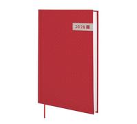 Finocam - Planner 2026 1 Day to View | January - December (12 months) | Annual Planner 2026 with knitted tape | Hardcover Porto - Red - International