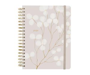 Finocam - Planner 2026 Horizontal Week to View | January - December (12 months) | B5 Annual Planner 2026 with elastic band | Hardcover Double Spiral Optimal - Vera - International