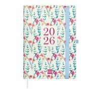 Finocam - Planner 2026 Vertical Week to View | January - December (12 months) | A5 Planner with elastic band and knitted tape | Softcover Capri - Happy - International