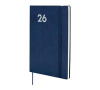 Finocam - Planner 2026 Vertical Week to View | January - December (12 months) | Annual Planner 2026 with elastic band and knitted tape | Softcover Mara - Blue - International