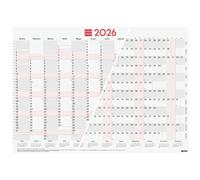Finocam - Poster Planner Mixed 2026 Year View January 2026 - December 2026 (12 months) Neutral Spanish