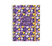 Finocam - Secondary diary 2023 2024 week horizontal view September 2023 - June 2024 (lesson year) + July and August summarized Lilac Español