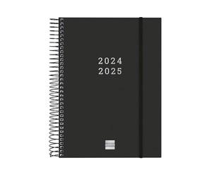Finocam - Spiral 2024-2025 18-Month Diary 2 Days per Page July 2024 - December 2025 (18 Months) Black International