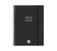 Finocam - Spiral 2024-2025 18-Month Diary Horizontal Week View July 2024 - December 2025 (18 Months) Black International