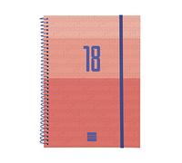 Finocam Spiral - Agenda 2018, Week View, Landscape Format Basque 155 x 215 mm, 80 g/m² red