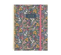 Finocam - Spiral Agenda 2026 Week to View Horizontal | January - December (12 months) | Yearly Agenda 2026 | Polypropylene Cover Spiral Design Collection - Flora