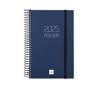 Finocam - Spiral Agenda Opaque 2025 1 Day Page January 2025 - December 2025 (12 months) Spanish Blue