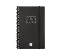 Finocam - Spiral Agenda Opaque 2025 Week to View Horizontal January 2025 - December 2025 (12 months) Black Spanish