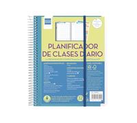 Finocam - Teaching Diary Class Planner | Space for 8 Daily Classes | 24 Sheets of Lists and Assessments | Includes Stickers and Two Transparent Covers, 4th (155x212mm), Medium | Español