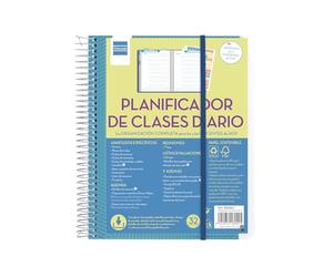 Finocam - Teaching Diary Class Planner | Space for 8 Daily Classes | 24 Sheets of Lists and Assessments | Includes Stickers and Two Transparent Covers, 4th (155x212mm), Medium | Español