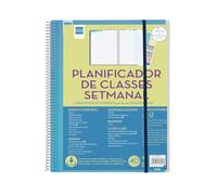 Finocam - Teaching Weekly Planner | Up to 8 Daily Classes | 269 Stickers Included | 24 Evaluation Sheets | Customizable Covers, 230x310mm, Large, Paper | Catalan