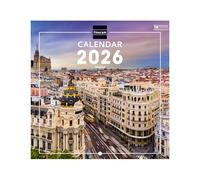 Finocam - Wall Calendar 2026 18x18 cm Month to View January - December 2026 + Sep.- Dec. 2025 (4 months) reduced | Calendar 2026 | Images Madrid - International