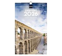 Finocam - Wall Calendar 2026 25x40 cm Month View January - December 2026 + Sep.- Dec. 2025 (4 months) reduced | Calendar 2026 | Images Cities - Catalan