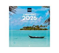 Finocam - Wall Calendar 2026 30x30 cm Month View January - December 2026 + Sep.- Dec. 2025 (4 months) reduced | Calendar 2026 | Images Paradise landscapes - Catalan