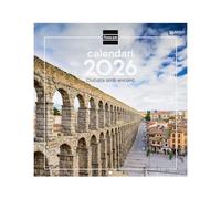 Finocam - Wall Calendar 2026 30x30 cm Month View January - December 2026 + Sep.- Dec. 2025 (4 months) reduced | Calendar 2026 | Images Cities - Catalan