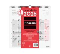Finocam - Wall Calendar 2026 Month View January - December (12 Months) | 2026 Calendar to Note | Neutral Monthly Planner - English