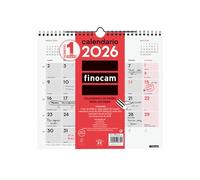 Finocam - Wall Calendar 2026 Month View January - December (12 Months) | 2026 Calendar to Note | Neutral Monthly Planner - English