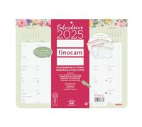 Finocam - Wall Design Block Calendar with Magnet to Write 2025 1 Month Per Page January 2025 - December 2025 (12 Months) French