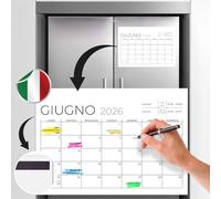 Finoly Magnetic Calendar for Fridge July 25 to Dec 26 (18 Months) A4 | Tear Off Wall Calendar 2025-2026 | Fridge Calendar Magnetic Kitchen UK 2025 2026 | Magnetic Fridge (Minimalist fridge Italian)