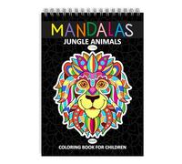 Finoly Mandala Colouring Book for Kids of Jungle Animals | Mandala Animals Coloring Book Creativity and Mindfulness | Mandala Colouring Books Kids in A4 | Mandalas Books for Children Premium Paper