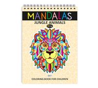 Finoly Mandala Colouring Book for Kids of Jungle Animals | Mandala Animals Coloring Book Creativity and Mindfulness | Mandala Colouring Books Kids in A4 | Mandalas Books for Kids with Premium Paper